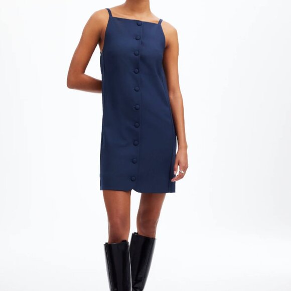 Madewell Womens High-Neck Sleeveless Vest Mini Dress Navy Blue Size 00 NEW‎ - Picture 1 of 9